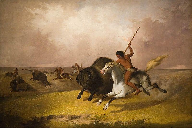 John Mix Stanley Buffalo Hunt on the Southwestern Prairies Sweden oil painting art